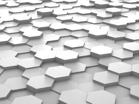 Background of 3d white hexagon blocks Stock Illustration