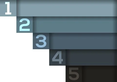 Background with 5 light to dark blue-grey horizontal stripes Stock Illustration