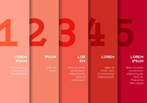 Background with 5 vertical stripes with numbers Stock Illustration