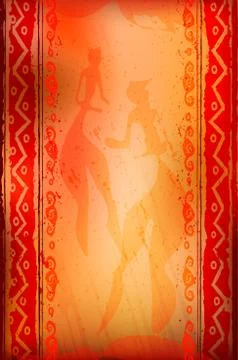 Background with abstract african ethnic patterns and ornaments Stock Illustration