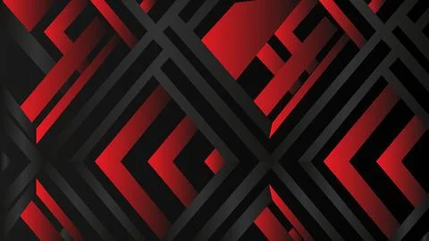 Background Abstract Black and Red Geometric Pattern with Dynamic Shapes and.. Stock Illustration