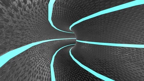Background abstract black tunnel flowing blue line grow. Video stock 113600714