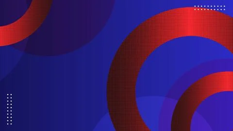Background Abstract Blue and Red Geometric Composition with Circular Patter.. Stockillustratie