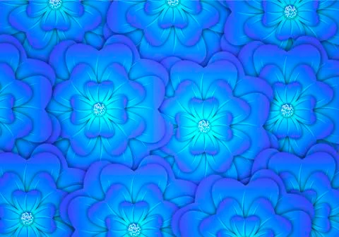 Background with abstract blue flowers Stock Illustration