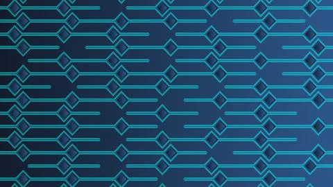 Background Abstract Blue Geometric Pattern with Interconnected Lines and Sq.. Stock Illustration