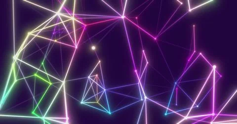 Background Abstract colored dynamic plexus on blue Futuristic technology. 3D イラスト素材