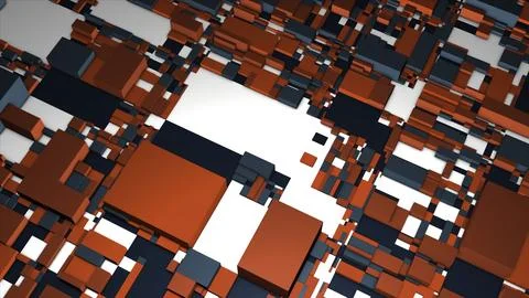 Background of abstract cubic shapes. Motion. Technological background of pixels Illustrazione stock