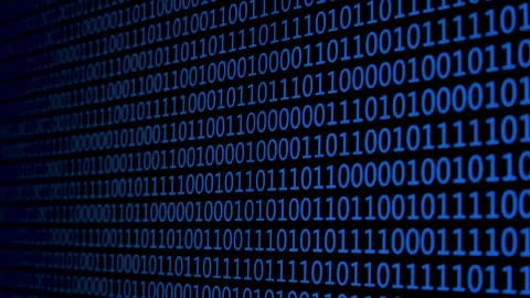 Background of abstract digital binary code in varying shades of blue Stock Footage 314043226