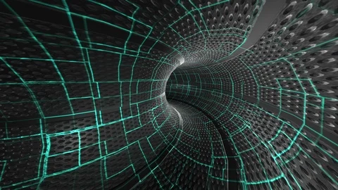 Background abstract digital black tunnel flowing blue line. Video stock 113600973