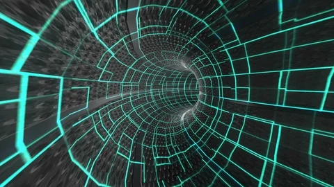 Background abstract digital black tunnel flowing blue line grow. Stock Footage 113601083