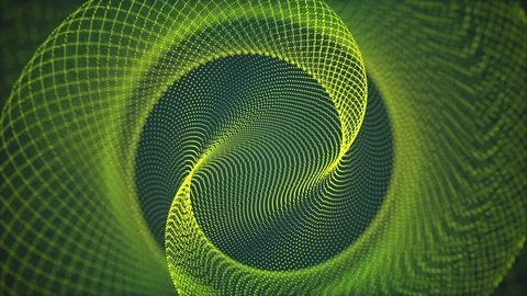 Background abstract digital wave green circle particle. Stock Footage 111041507
