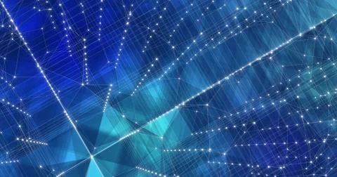 Background Abstract Dynamic Plexus Futuristic Technology. 3d render Illustrazione stock