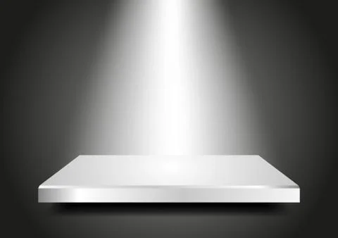 Background abstract for exhibit in virtual space. blank podium 3d with light Stock Illustration