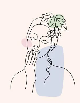 Background with an abstract face with berries Stock Illustration