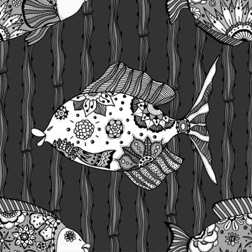 Background of abstract fish Stock Illustration