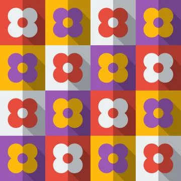 Background with abstract flowers in flat style Stock Illustration
