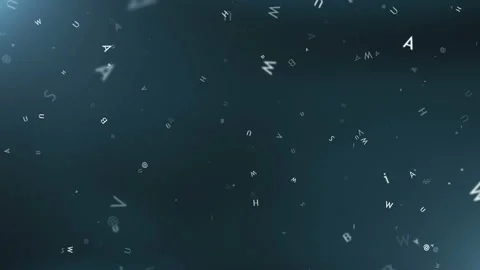 Background with abstract flying letters Stock Footage 91372513