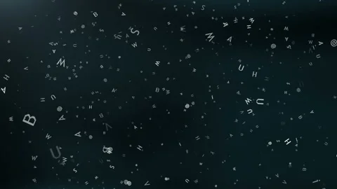 Background with abstract flying letters Stock Footage 91372530