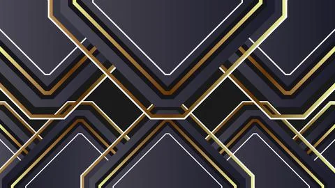 Background Abstract Geometric Design With Metallic Elements and Dark Aesthe.. Stock Illustration