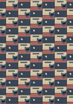 Background of abstract geometric elements in a retro palette for postcards, p 스톡 일러스트