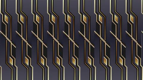 Background Abstract Geometric Pattern with Black and Gold Metallic Accents .. Stock Illustration