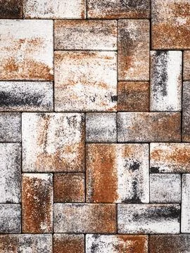 Background of abstract gray-white-rusty paving stones, pattern Stock Photos