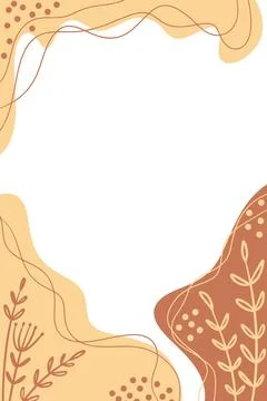 Background with abstract hand drawn botanical elements and stains dots stripe Ilustración de archivo