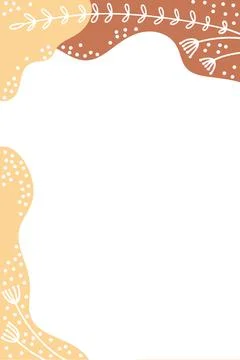 Background with abstract hand drawn botanical elements and stains dots stripe Stock Illustration