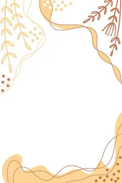 Background with abstract hand drawn botanical elements and stains dots stripe Stock Illustration