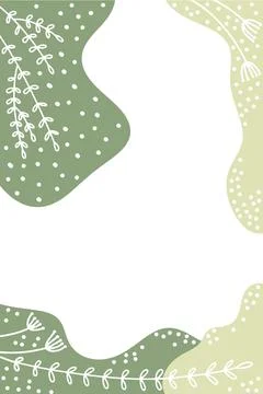 Background with abstract hand drawn botanical elements and stains dots stripe Stock Illustration