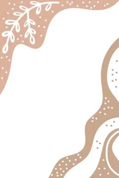 Background with abstract hand drawn botanical elements and stains dots stripe Stock Illustration