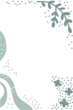 Background with abstract hand drawn botanical elements and stains dots stripe Stock Illustration