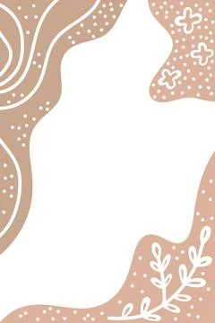 Background with abstract hand drawn botanical elements and stains dots stripe Illustrazione stock