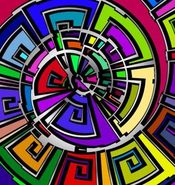Background with abstract image of color abstract spiral consisting of lines and Stock Illustration