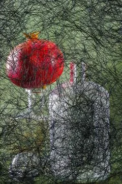 Background of abstract interwoven plastic thread against a backdrop Stock Photos