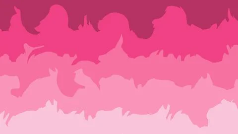 Background Abstract Layers of Silhouettes in Vibrant Pink and Red Shades Stock Illustration