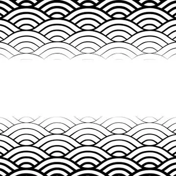 Background with abstract line waves pattern and thickness gradient Stock Illustration