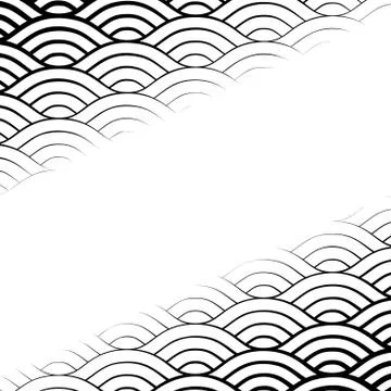 Background with abstract line waves pattern and thickness gradient Stock Illustration