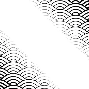 Background with abstract line waves pattern and thickness gradient Stock Illustration