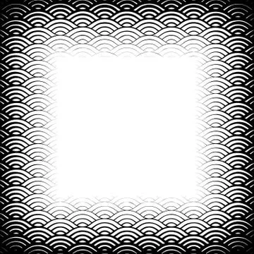 Background with abstract line waves pattern and thickness gradient Stock Illustration