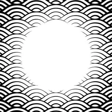 Background with abstract line waves pattern and thickness gradient Stock Illustration