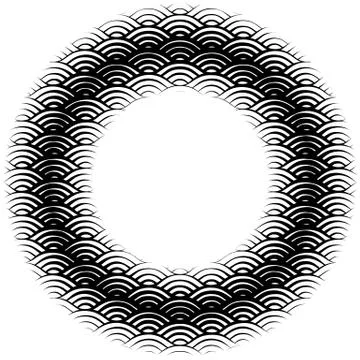 Background with abstract line waves pattern and thickness gradient Stock Illustration