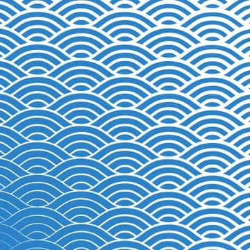 Background with abstract line waves pattern and thickness gradient Stock Illustration