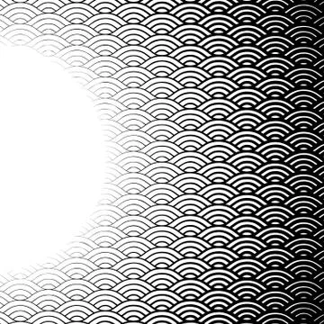 Background with abstract line waves pattern and thickness gradient Stock Illustration