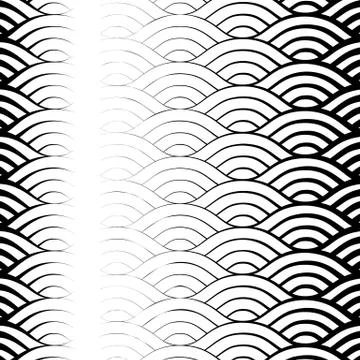 Background with abstract line waves pattern and thickness gradient Stock Illustration