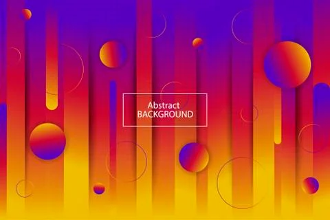 Background with abstract lines and circles with orange and light blue gradients Stock Illustration