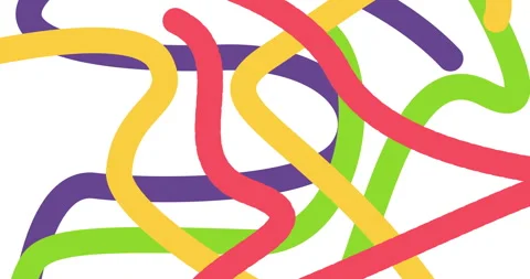 Background with abstract lines moving chaotically. Trim path line motion design Stock Footage 247527536