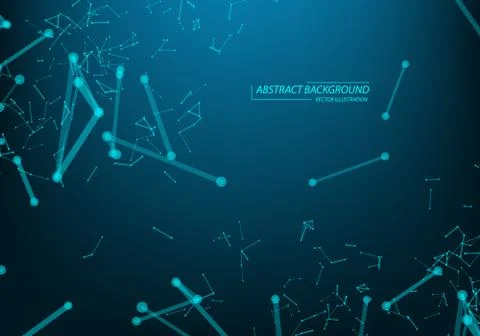 Background with abstract particles. Connecting dots and lines. Big data conce Stock Illustration