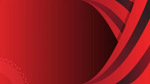 Background Abstract Red and Black Design with Gradient Waves and Circles Stock Illustration