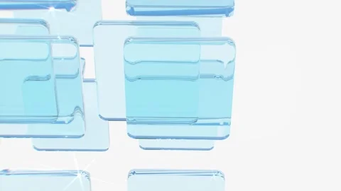 Background abstract rotating glass blocks seamless looped video 3d render Stock-Footage 279006514